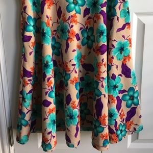 Agnes & Dora Midi Skirt XL floral w/pockets